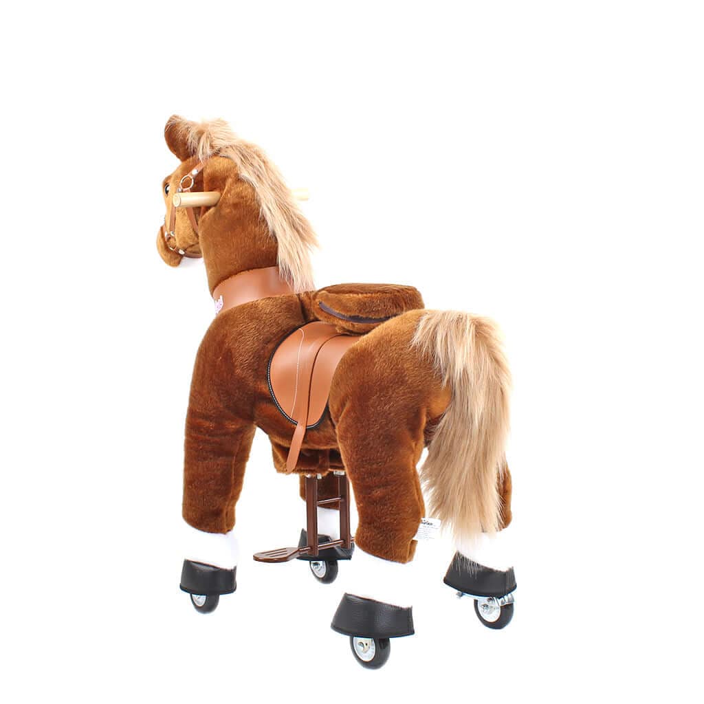 Toddlers Brown Indoor/Outdoor Ride-On Pony with Cushioned Seat, Anti-Slip Wheels (Ages 4–7)
