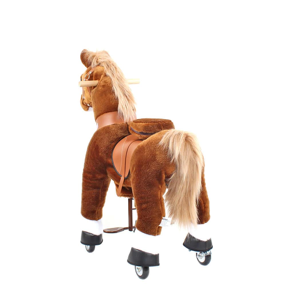 Toddlers Brown Indoor/Outdoor Ride-On Pony with Cushioned Seat, Anti-Slip Wheels (Ages 4–7)