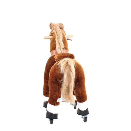 Toddlers Brown Indoor/Outdoor Ride-On Pony with Cushioned Seat, Anti-Slip Wheels (Ages 4–7)
