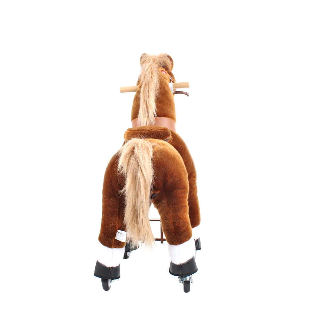 Toddlers Brown Indoor/Outdoor Ride-On Pony with Cushioned Seat, Anti-Slip Wheels (Ages 4–7)