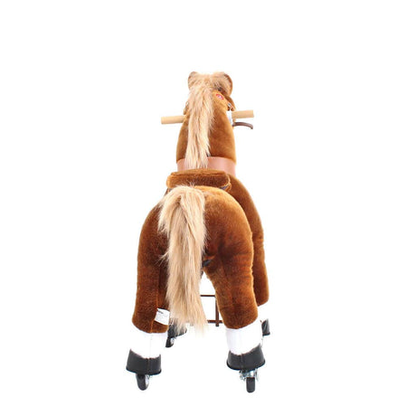 Toddlers Brown Indoor/Outdoor Ride-On Pony with Cushioned Seat, Anti-Slip Wheels (Ages 4–7)