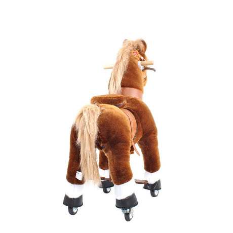 Toddlers Brown Indoor/Outdoor Ride-On Pony with Cushioned Seat, Anti-Slip Wheels (Ages 4–7)