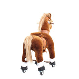 Toddlers Brown Indoor/Outdoor Ride-On Pony with Cushioned Seat, Anti-Slip Wheels (Ages 4–7)