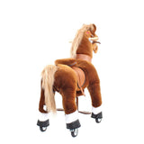 Toddlers Brown Indoor/Outdoor Ride-On Pony with Cushioned Seat, Anti-Slip Wheels (Ages 4–7)