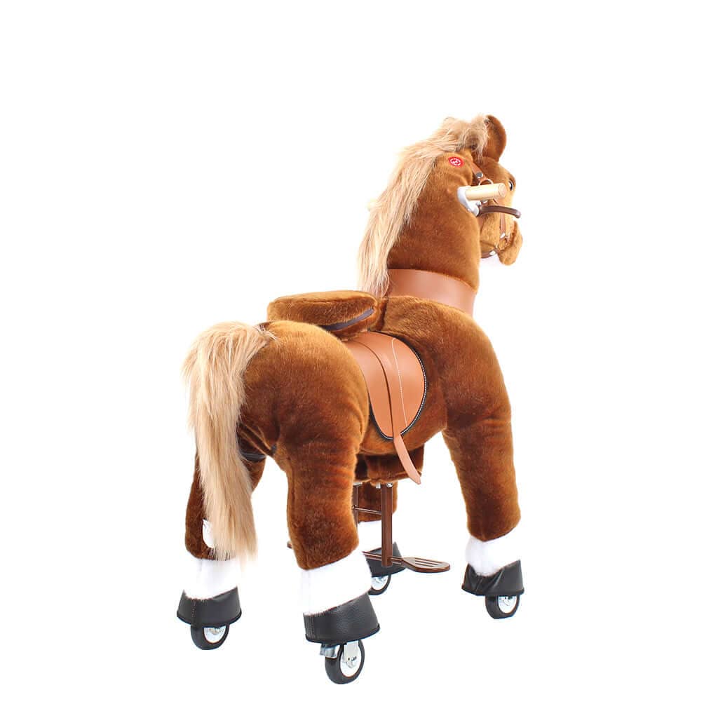 Toddlers Brown Indoor/Outdoor Ride-On Pony with Cushioned Seat, Anti-Slip Wheels (Ages 4–7)