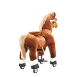 Toddlers Brown Indoor/Outdoor Ride-On Pony with Cushioned Seat, Anti-Slip Wheels (Ages 4–7)
