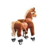 Toddlers Brown Indoor/Outdoor Ride-On Pony with Cushioned Seat, Anti-Slip Wheels (Ages 4–7)