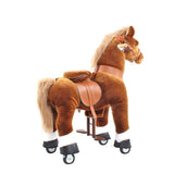 Toddlers Brown Indoor/Outdoor Ride-On Pony with Cushioned Seat, Anti-Slip Wheels (Ages 4–7)