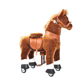 Toddlers Brown Indoor/Outdoor Ride-On Pony with Cushioned Seat, Anti-Slip Wheels (Ages 4–7)