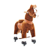 Toddlers Brown Indoor/Outdoor Ride-On Pony with Cushioned Seat, Anti-Slip Wheels (Ages 4–7)