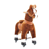 Toddlers Brown Indoor/Outdoor Ride-On Pony with Cushioned Seat, Anti-Slip Wheels (Ages 4–7)