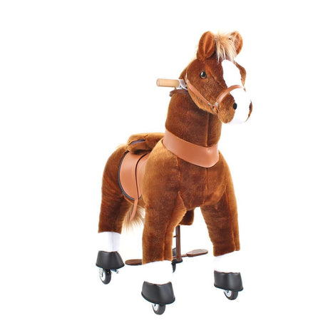 Toddlers Brown Indoor/Outdoor Ride-On Pony with Cushioned Seat, Anti-Slip Wheels (Ages 4–7)