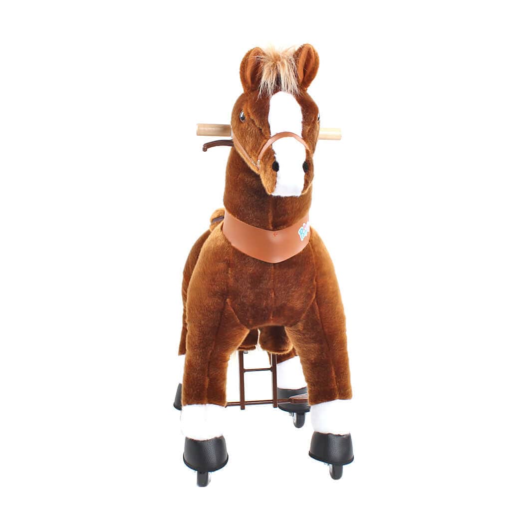 Toddlers Brown Indoor/Outdoor Ride-On Pony with Cushioned Seat, Anti-Slip Wheels (Ages 4–7)