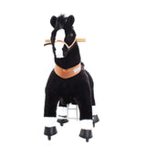 Toddlers Black Indoor/Outdoor Ride-On Pony with Cushioned Seat, Anti-Slip Wheels (Ages 4–7)