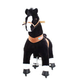 Toddlers Black Indoor/Outdoor Ride-On Pony with Cushioned Seat, Anti-Slip Wheels (Ages 4–7)