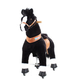 Toddlers Black Indoor/Outdoor Ride-On Pony with Cushioned Seat, Anti-Slip Wheels (Ages 4–7)