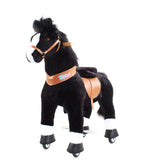 Toddlers Black Indoor/Outdoor Ride-On Pony with Cushioned Seat, Anti-Slip Wheels (Ages 4–7)
