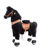Toddlers Black Indoor/Outdoor Ride-On Pony with Cushioned Seat, Anti-Slip Wheels (Ages 4–7)
