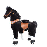 Toddlers Black Indoor/Outdoor Ride-On Pony with Cushioned Seat, Anti-Slip Wheels (Ages 4–7)