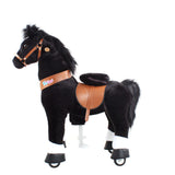Toddlers Black Indoor/Outdoor Ride-On Pony with Cushioned Seat, Anti-Slip Wheels (Ages 4–7)