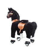 Toddlers Black Indoor/Outdoor Ride-On Pony with Cushioned Seat, Anti-Slip Wheels (Ages 4–7)