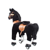 Toddlers Black Indoor/Outdoor Ride-On Pony with Cushioned Seat, Anti-Slip Wheels (Ages 4–7)