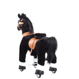 Toddlers Black Indoor/Outdoor Ride-On Pony with Cushioned Seat, Anti-Slip Wheels (Ages 4–7)