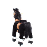 Toddlers Black Indoor/Outdoor Ride-On Pony with Cushioned Seat, Anti-Slip Wheels (Ages 4–7)