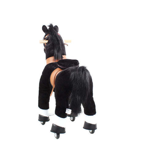 Toddlers Black Indoor/Outdoor Ride-On Pony with Cushioned Seat, Anti-Slip Wheels (Ages 4–7)