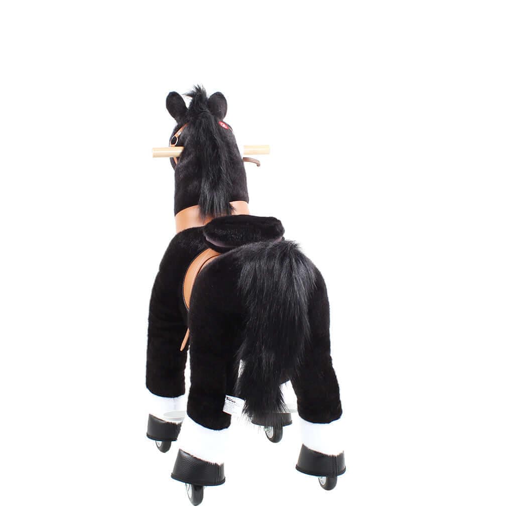 Toddlers Black Indoor/Outdoor Ride-On Pony with Cushioned Seat, Anti-Slip Wheels (Ages 4–7)