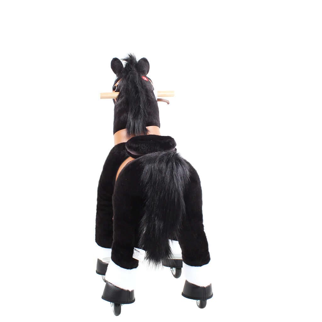 Toddlers Black Indoor/Outdoor Ride-On Pony with Cushioned Seat, Anti-Slip Wheels (Ages 4–7)