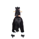 Toddlers Black Indoor/Outdoor Ride-On Pony with Cushioned Seat, Anti-Slip Wheels (Ages 4–7)