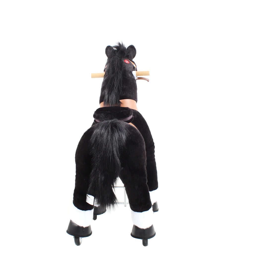 Toddlers Black Indoor/Outdoor Ride-On Pony with Cushioned Seat, Anti-Slip Wheels (Ages 4–7)