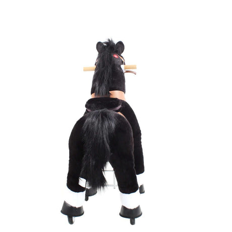Toddlers Black Indoor/Outdoor Ride-On Pony with Cushioned Seat, Anti-Slip Wheels (Ages 4–7)