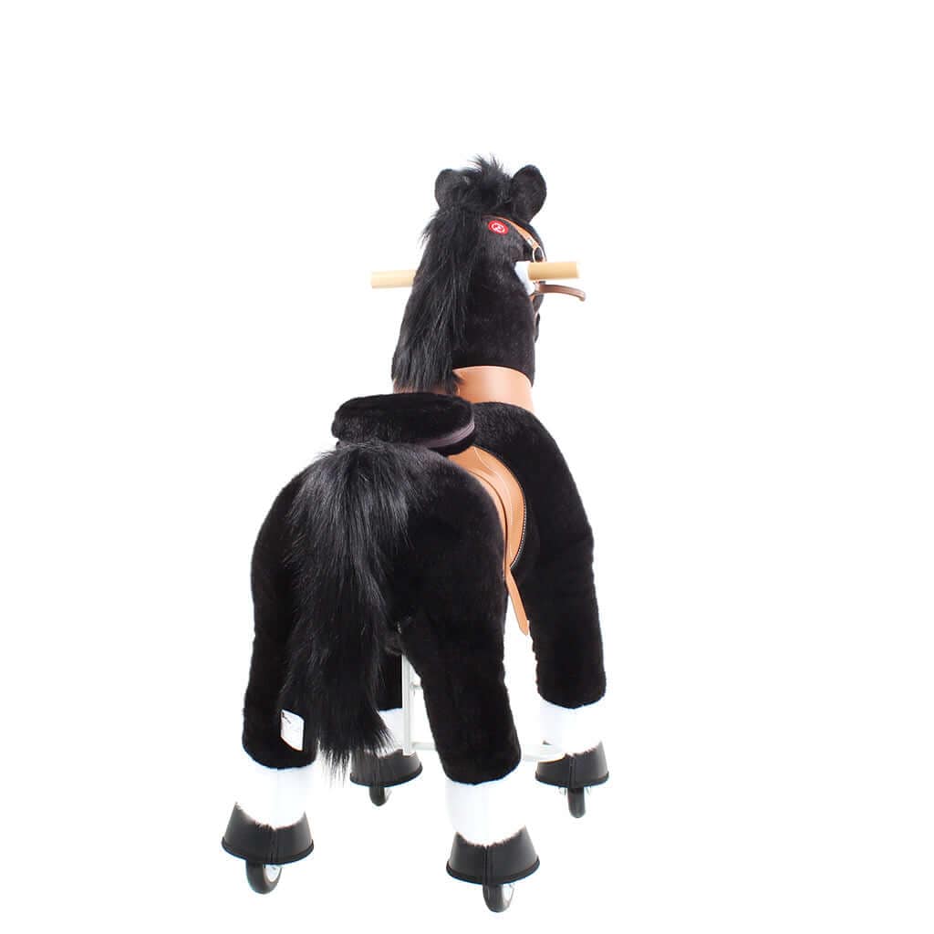 Toddlers Black Indoor/Outdoor Ride-On Pony with Cushioned Seat, Anti-Slip Wheels (Ages 4–7)