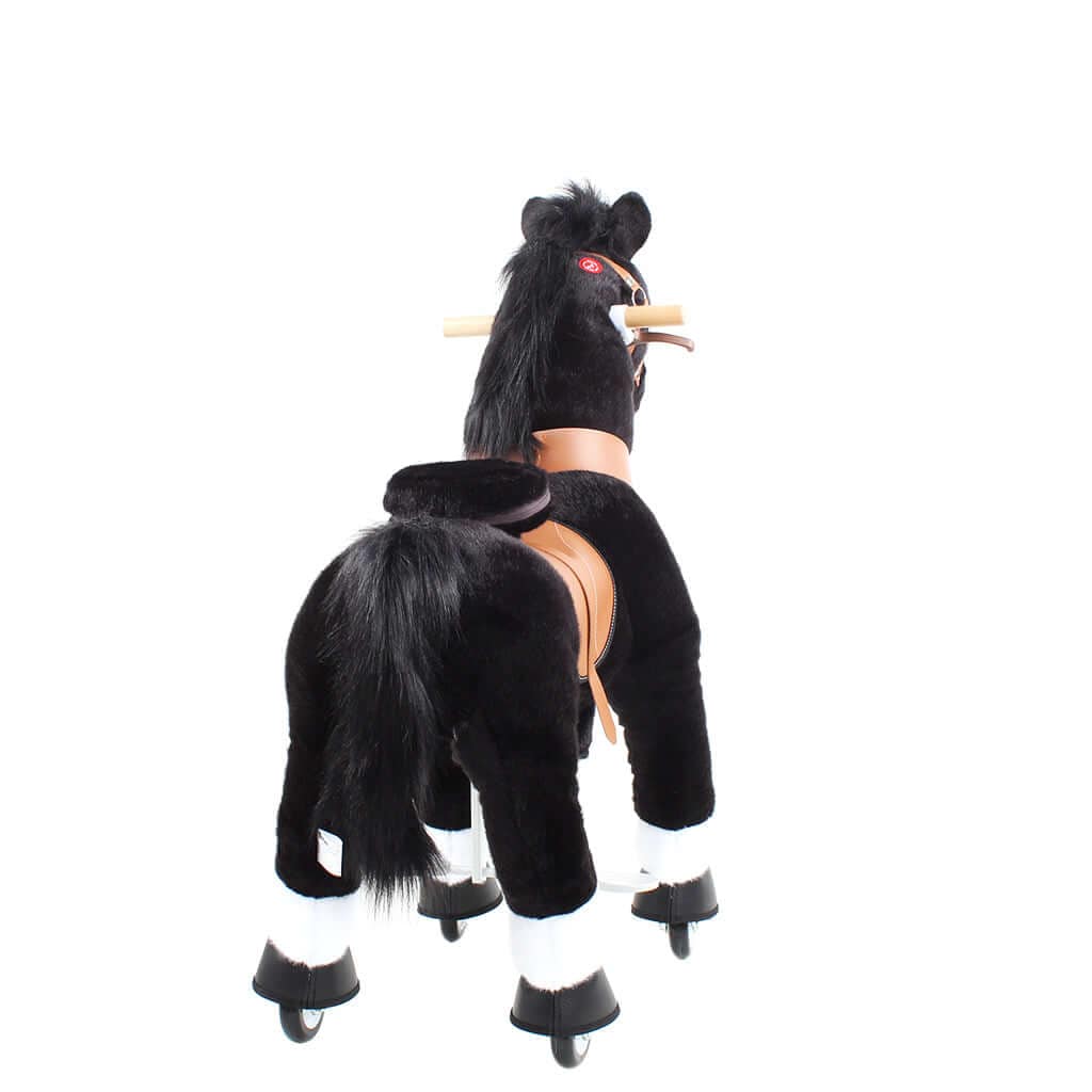 Toddlers Black Indoor/Outdoor Ride-On Pony with Cushioned Seat, Anti-Slip Wheels (Ages 4–7)