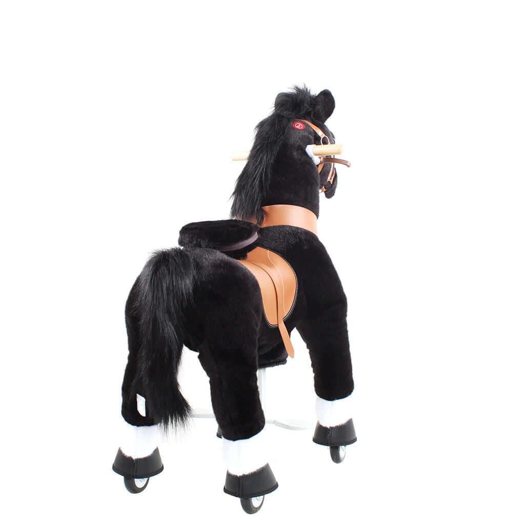 Toddlers Black Indoor/Outdoor Ride-On Pony with Cushioned Seat, Anti-Slip Wheels (Ages 4–7)