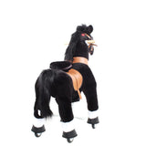 Toddlers Black Indoor/Outdoor Ride-On Pony with Cushioned Seat, Anti-Slip Wheels (Ages 4–7)