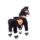 Toddlers Black Indoor/Outdoor Ride-On Pony with Cushioned Seat, Anti-Slip Wheels (Ages 4–7)