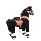 Toddlers Black Indoor/Outdoor Ride-On Pony with Cushioned Seat, Anti-Slip Wheels (Ages 4–7)
