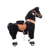 Toddlers Black Indoor/Outdoor Ride-On Pony with Cushioned Seat, Anti-Slip Wheels (Ages 4–7)