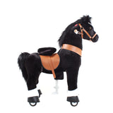 Toddlers Black Indoor/Outdoor Ride-On Pony with Cushioned Seat, Anti-Slip Wheels (Ages 4–7)