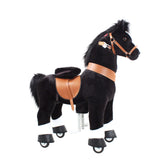 Toddlers Black Indoor/Outdoor Ride-On Pony with Cushioned Seat, Anti-Slip Wheels (Ages 4–7)