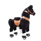 Toddlers Black Indoor/Outdoor Ride-On Pony with Cushioned Seat, Anti-Slip Wheels (Ages 4–7)
