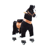Toddlers Black Indoor/Outdoor Ride-On Pony with Cushioned Seat, Anti-Slip Wheels (Ages 4–7)