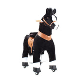 Toddlers Black Indoor/Outdoor Ride-On Pony with Cushioned Seat, Anti-Slip Wheels (Ages 4–7)