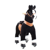 Toddlers Black Indoor/Outdoor Ride-On Pony with Cushioned Seat, Anti-Slip Wheels (Ages 4–7)