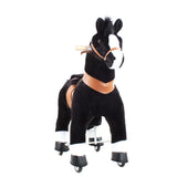 Toddlers Black Indoor/Outdoor Ride-On Pony with Cushioned Seat, Anti-Slip Wheels (Ages 4–7)