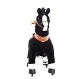 Toddlers Black Indoor/Outdoor Ride-On Pony with Cushioned Seat, Anti-Slip Wheels (Ages 4–7)