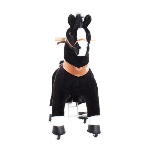 Toddlers Black Indoor/Outdoor Ride-On Pony with Cushioned Seat, Anti-Slip Wheels (Ages 4–7)